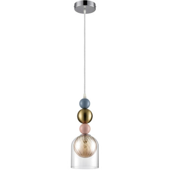 Подвесной светильник LUMION GALLO 8067/1A MODERNI LN25 299 G9 1*20W 220V хром/амбер/прозрачный, металл/стекло